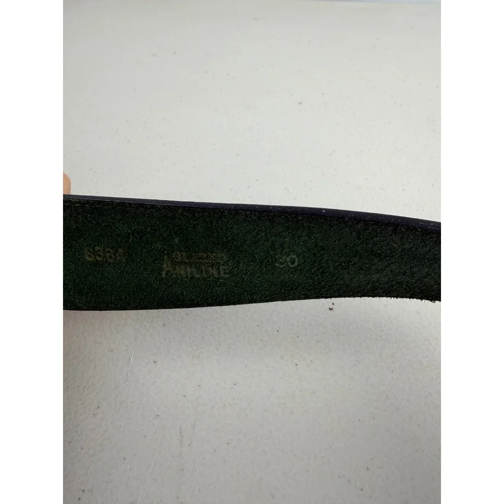 Wild West Stores Womens Forest Green Glazed Aniline Leather Belt Size 30 6364